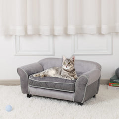 Getifun small-dog-sofa-bed with wood-frame provides sturdy support for restful naps.