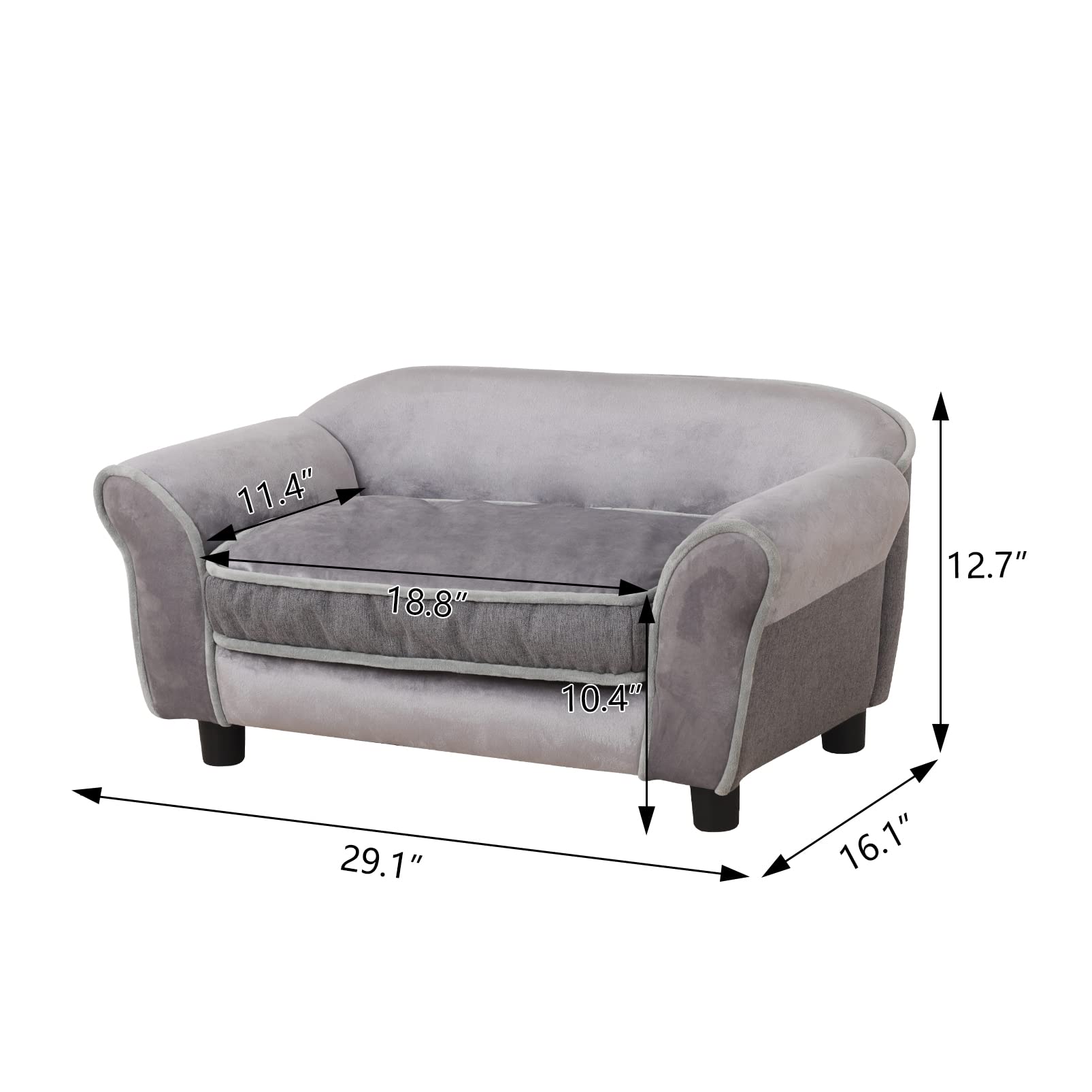 Getifun velvet-cat-bed-couch close-up shows plush fabric for cozy lounging.