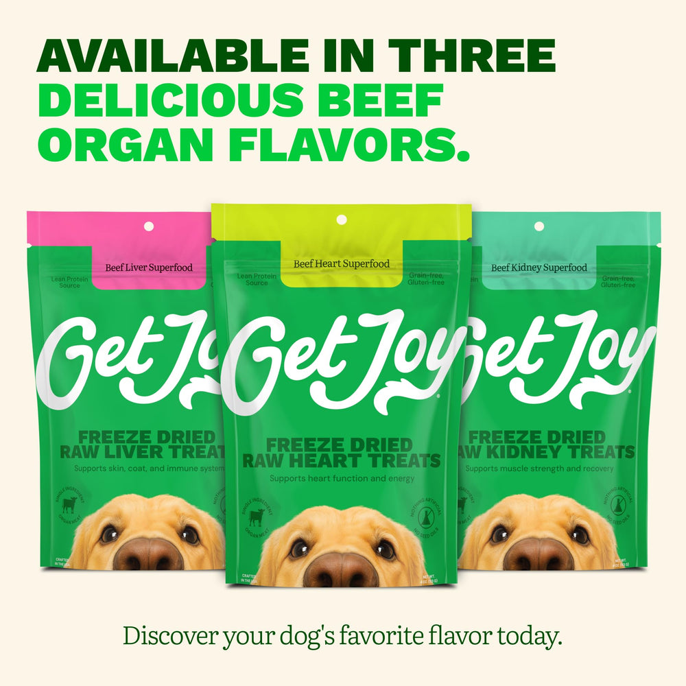 Packaging shot emphasizing grain-free, filler-free formula from Get Joy