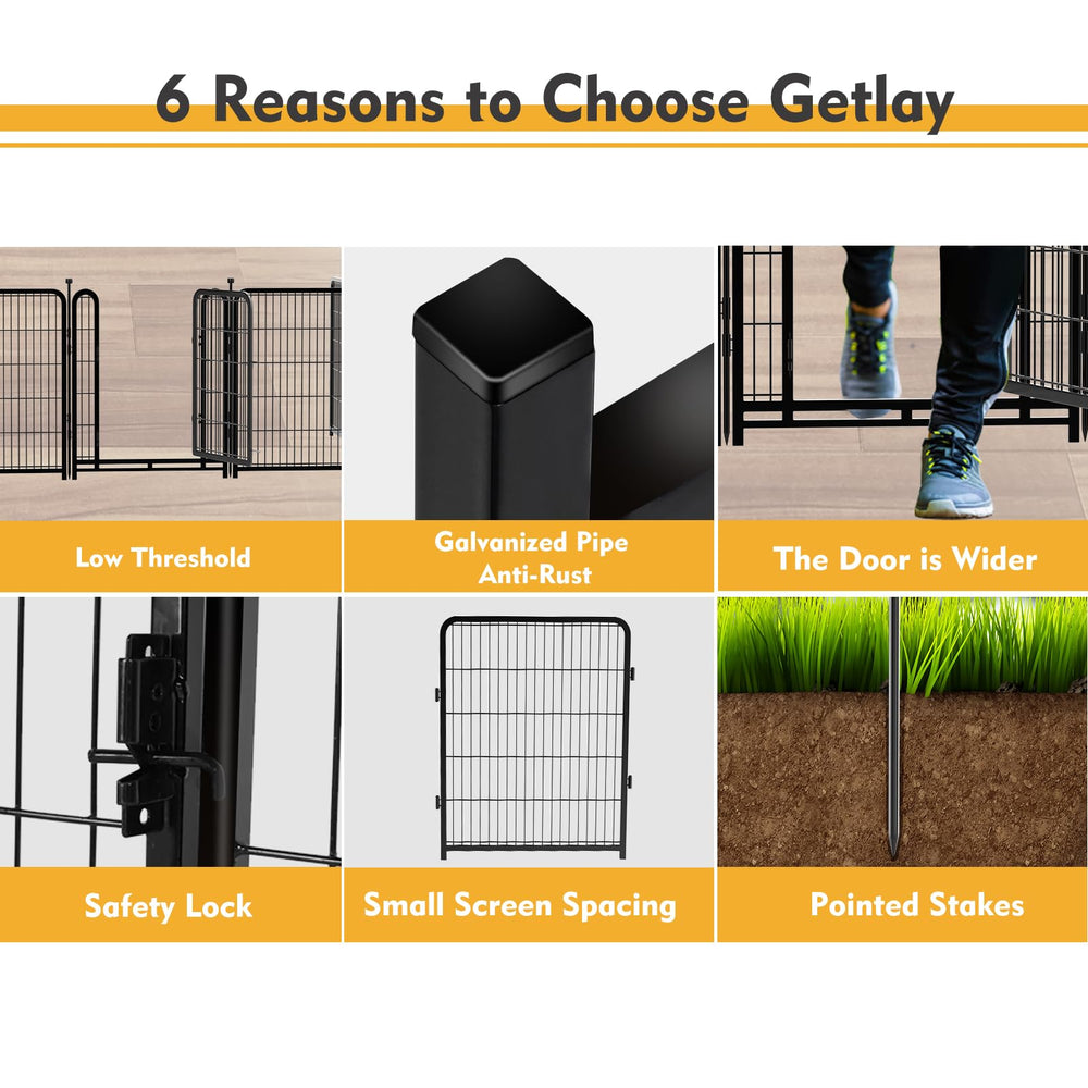Getlay tall garden fence door latch illustrates secure self-locking access.