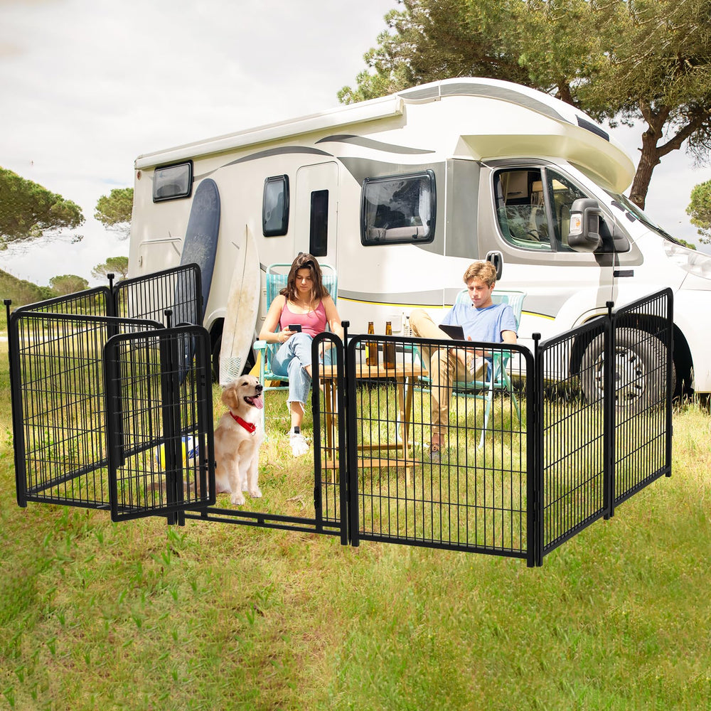 Getlay yard setup illustrates a 26.6 ft enclosure for pets.