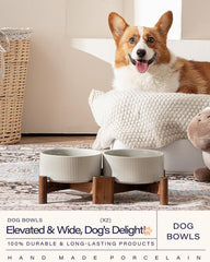 Getstar acacia wood stand elevates bowls for ergonomic feeding and stylish home decor.