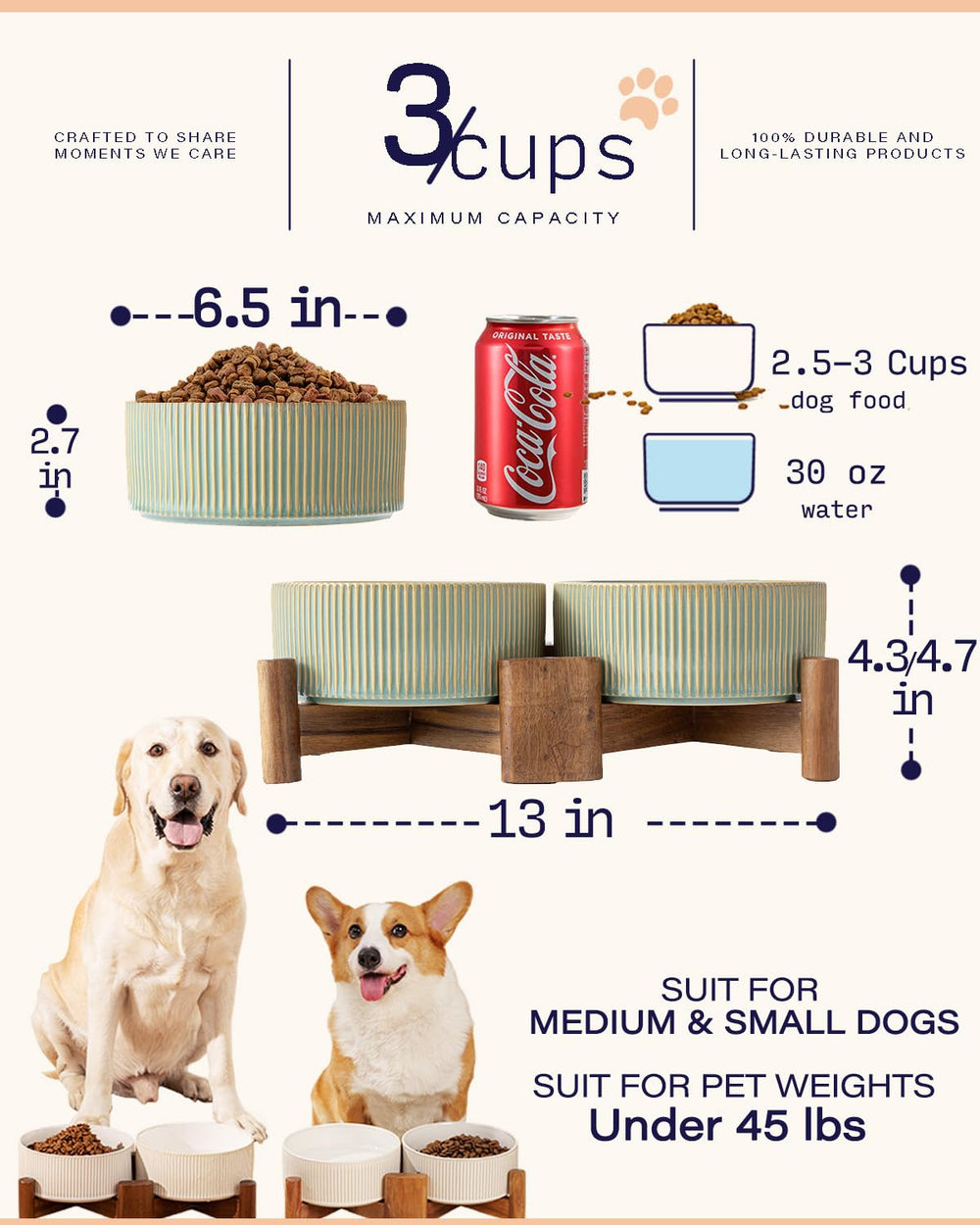 Getstar bowls feature embossed stripes for style and grip during meals.