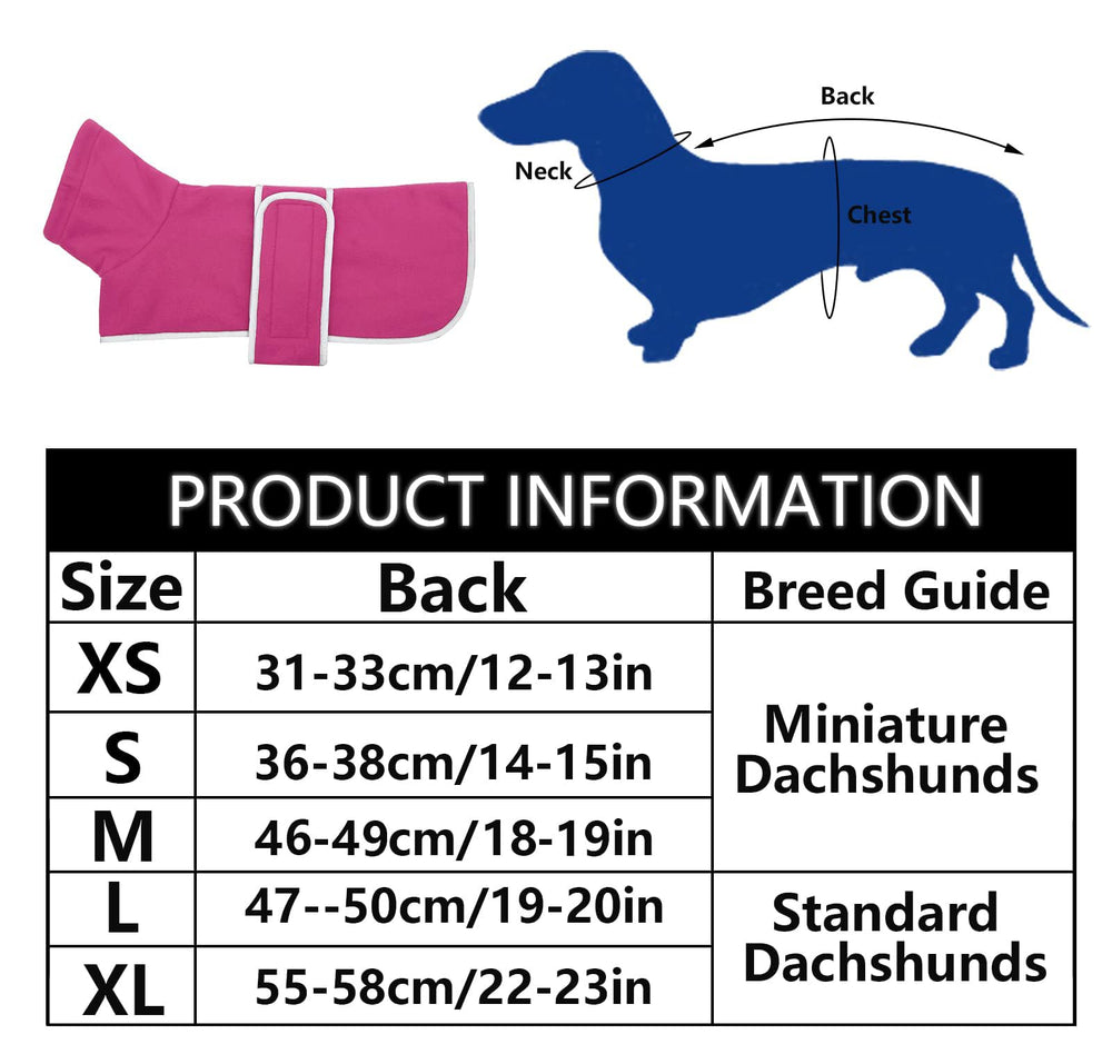 Geyecete dachshund coat fold-down high neck wither guard for extra coverage