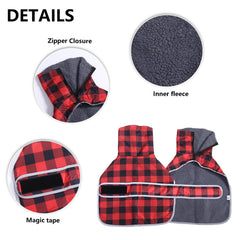 Geyecete Dachshund Winter Coat reflective piping improves visibility at night.