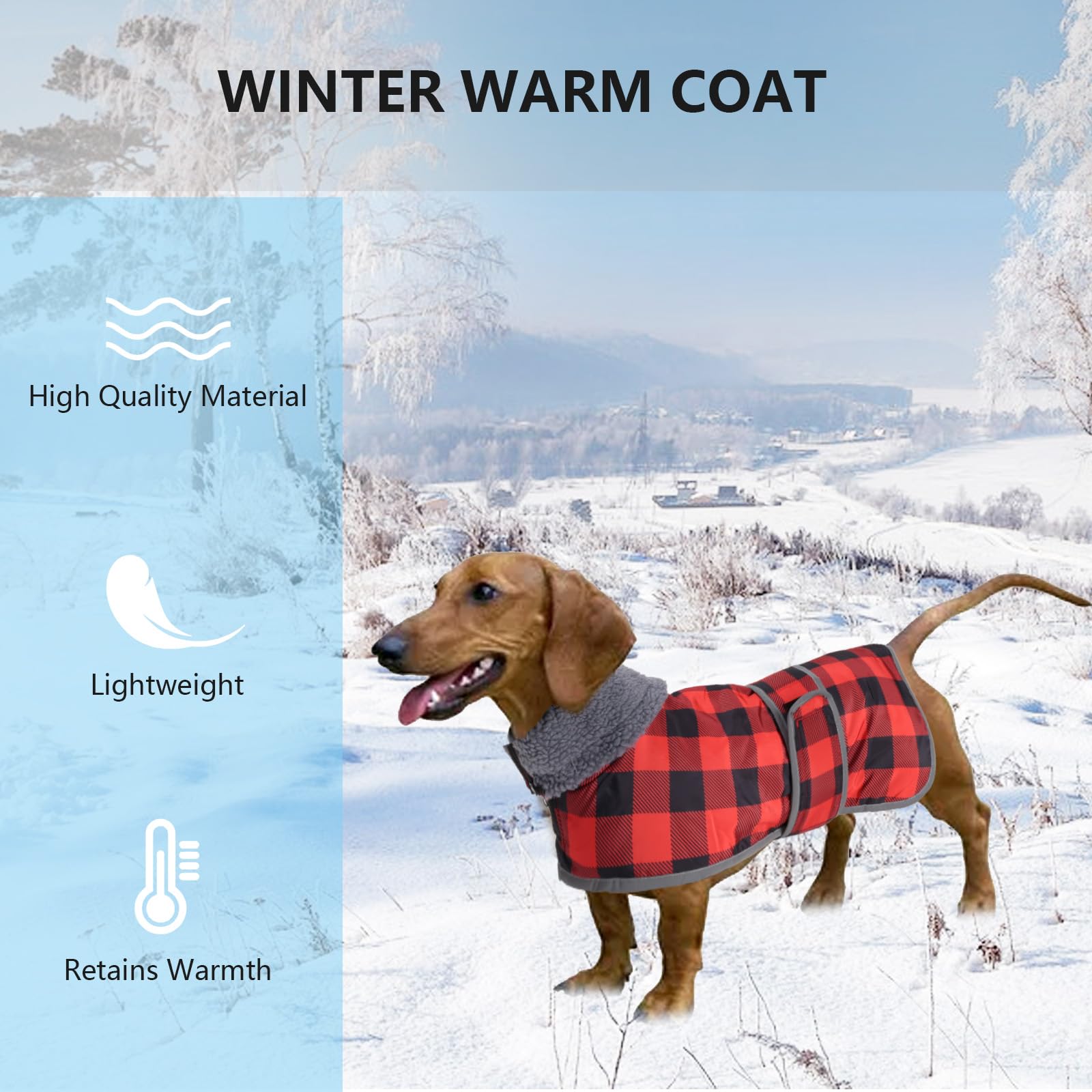 Geyecete Dachshund Winter Coat size chart image helps you pick the right fit.