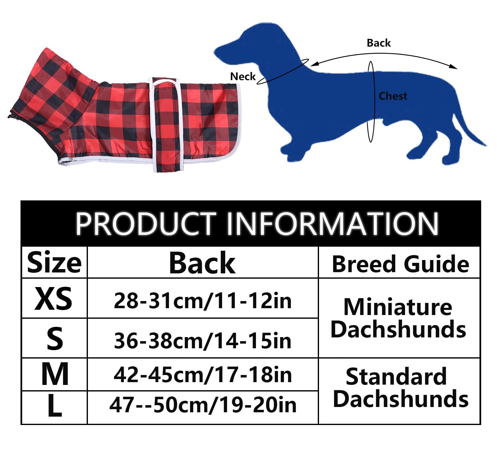 Geyecete Dachshund Winter Coat warm fleece lining provides cozy insulation.