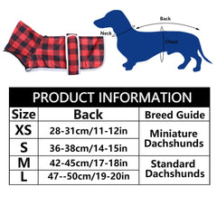 Geyecete Dachshund Winter Coat warm fleece lining provides cozy insulation.