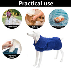 Geyecete dog drying coat blue absorbent-fiber closeup highlights premium microfibre.