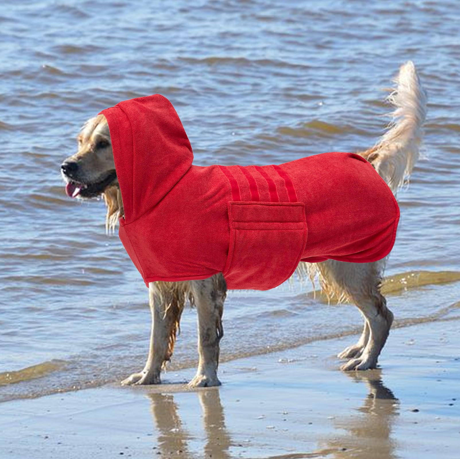 Geyecete dog-drying-coats after-walk use keeps dogs warm and dry.