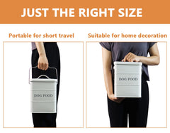 Geyecete dog food bin slim design fits compact pantry shelves.