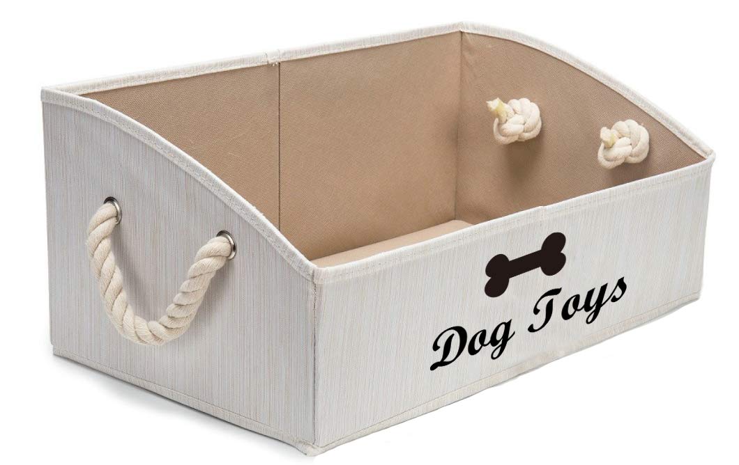 Geyecete large dog toys storage bin foldable, ideal for organizing toys and keeping shelves neat.