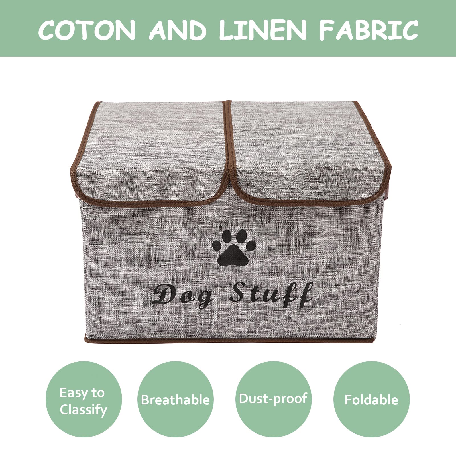Geyecete storage box shows removable center divider for two-compartment dog gear.