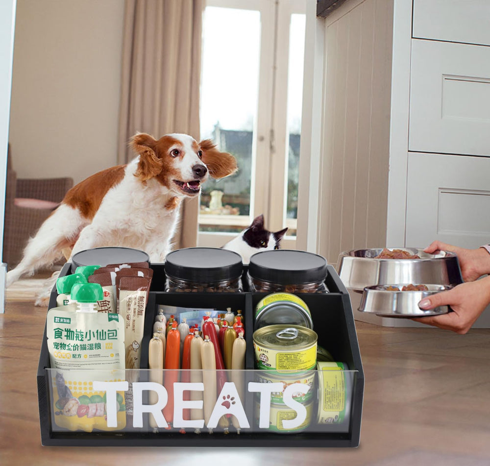 Geyecete multi-function pet-food storage helps keep snacks organized and within reach.