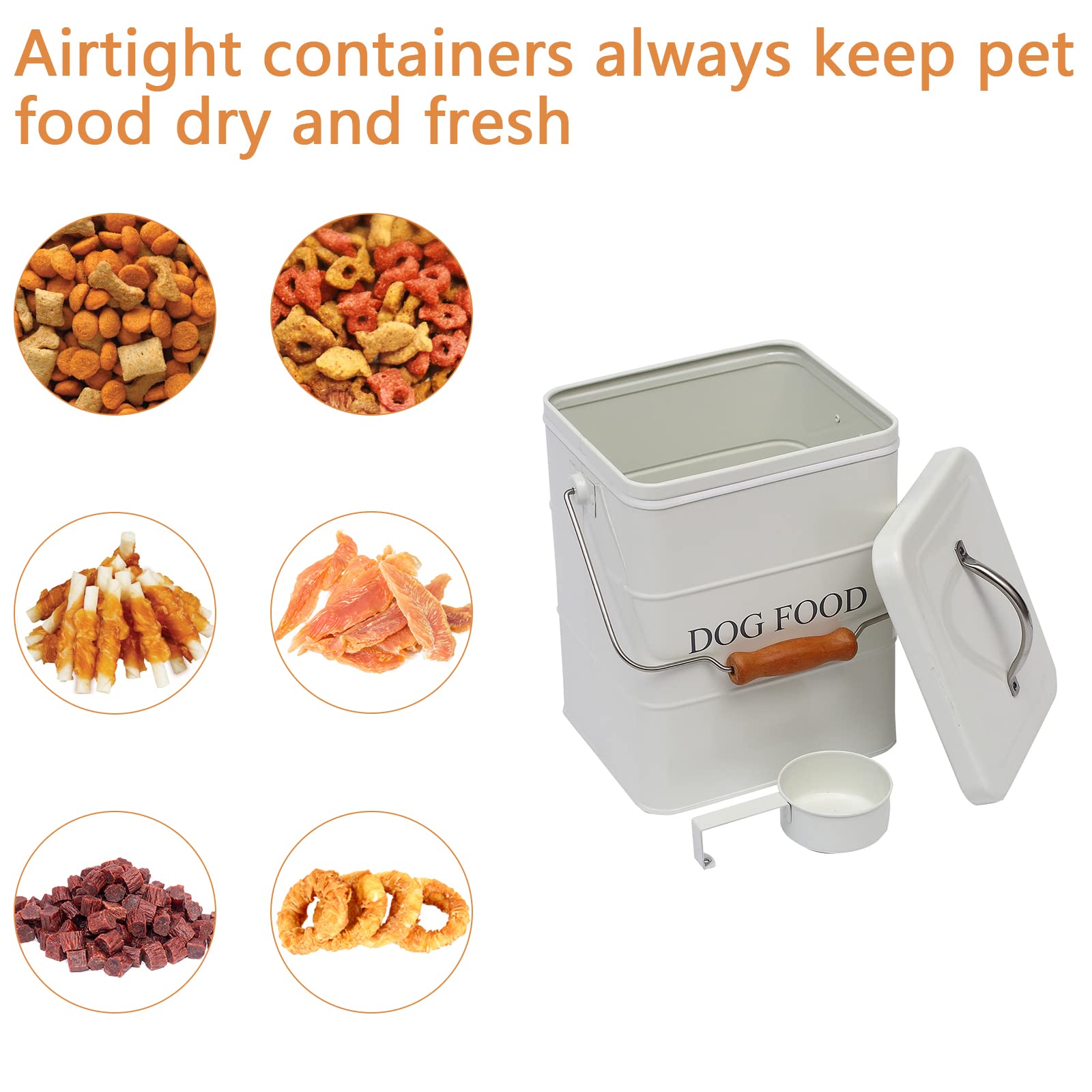Geyecete pet food bin dimensions seven by six by nine inches.