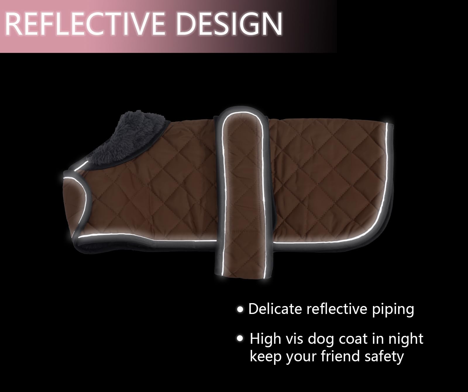 Geyecete reflective piping image emphasizes night visibility.