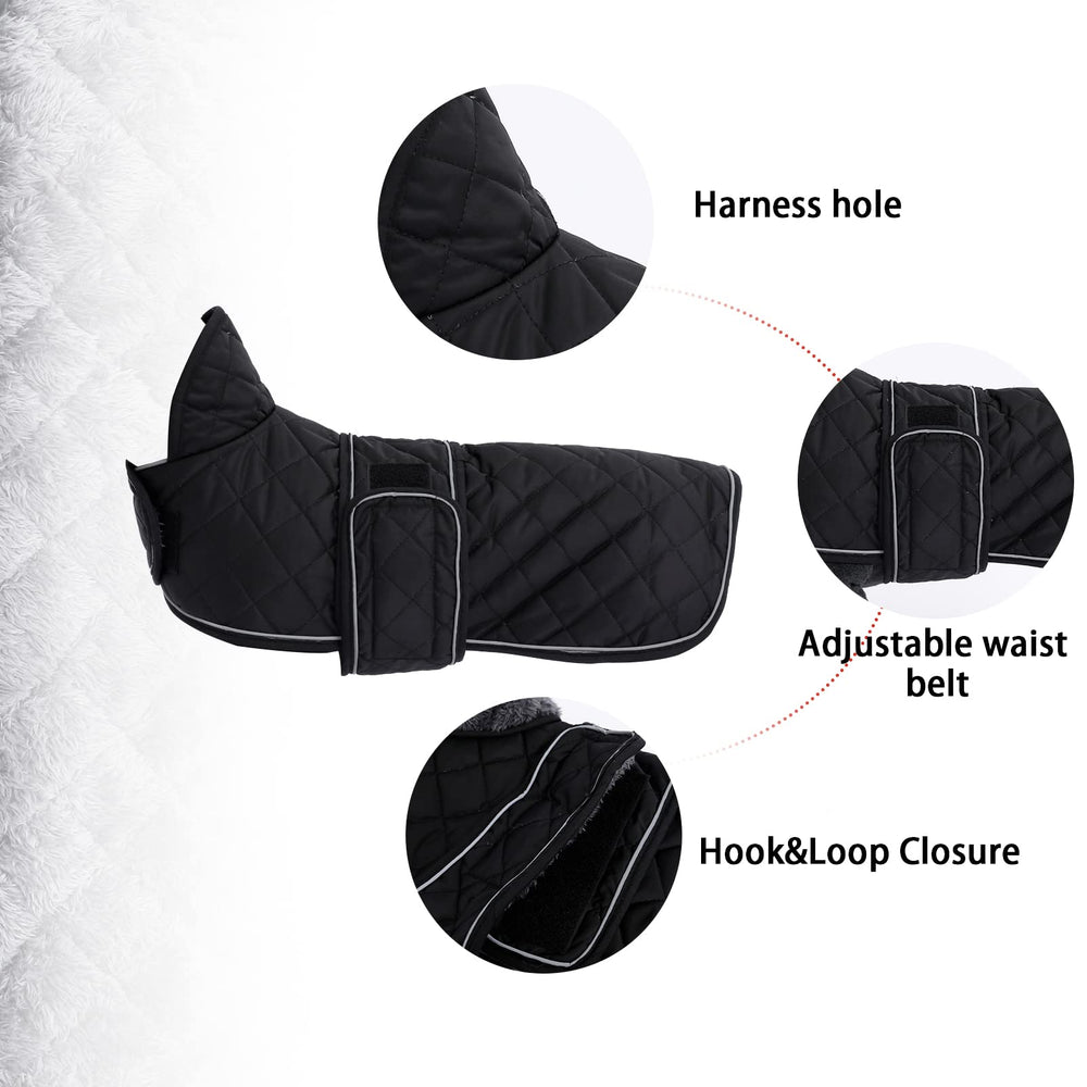 Geyecete warm coat back view with adjustable straps for secure fit