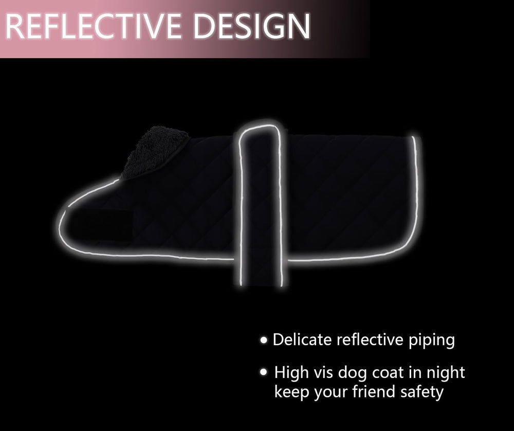 Geyecete warm-thermal-quilted dachshund coat fleece lining adds cozy insulation