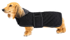 Geyecete warm thermal quilted dachshund coat front view for winter warmth