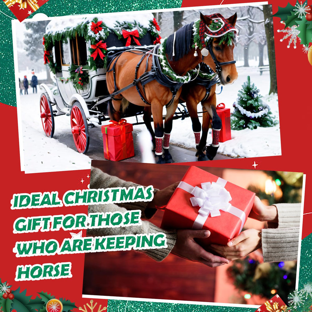Geyoga Christmas horse accessories enhance barn photos and parades.