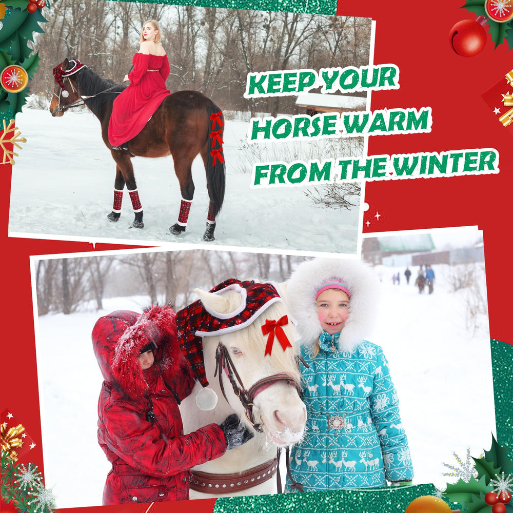 Geyoga horse leg wraps in red plush fleece with adjustable fit.