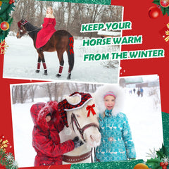 Geyoga horse leg wraps in red plush fleece with adjustable fit.