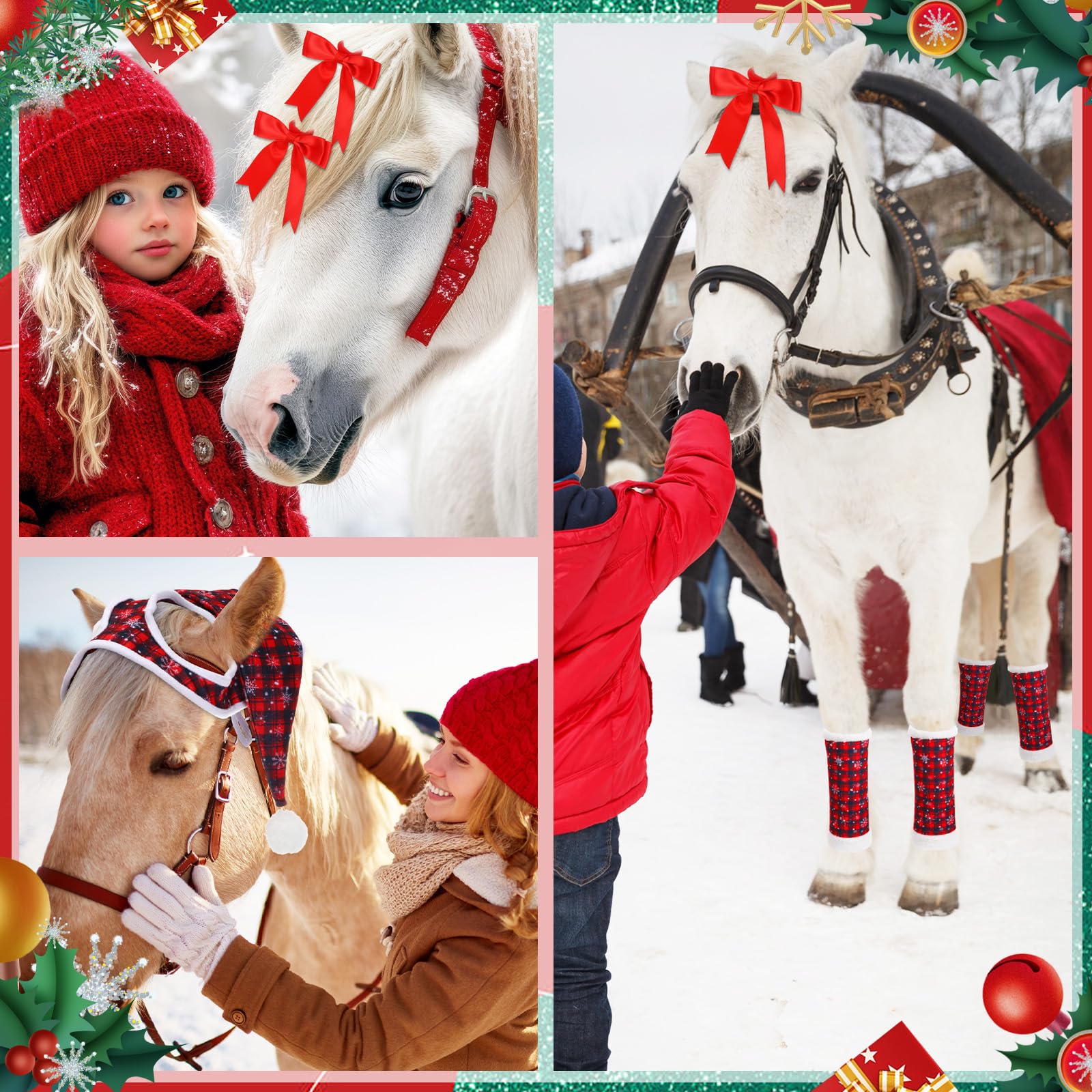 Geyoga ribbon bows and horse hair ties add festive accents.