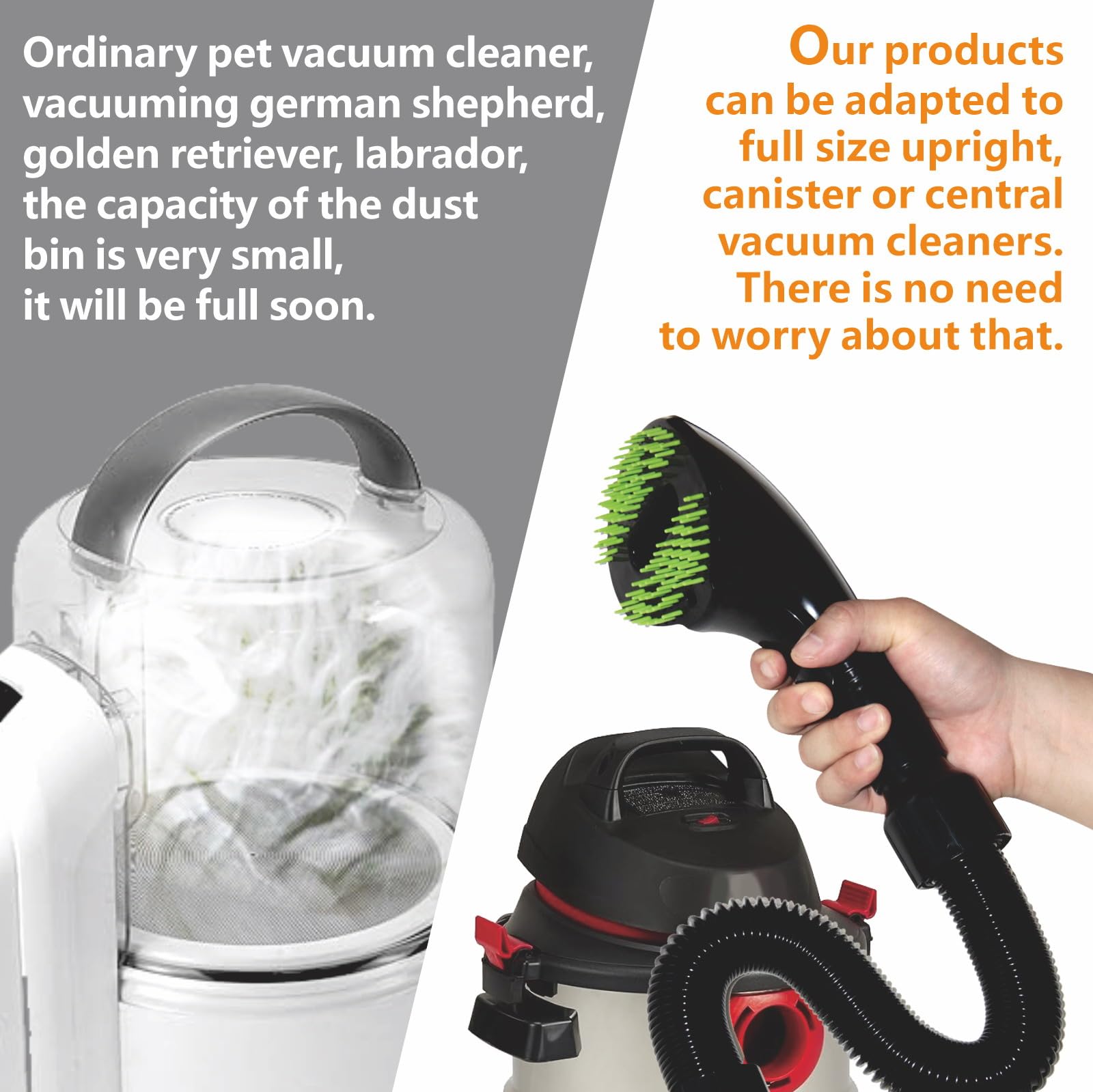 Gforest universal adapter green black connected to a vacuum for compatibility.