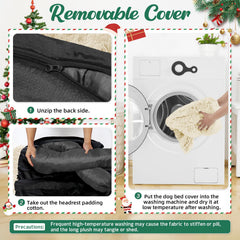 GGIB calming dog bed beige non-slip bottom ensures stays in place.