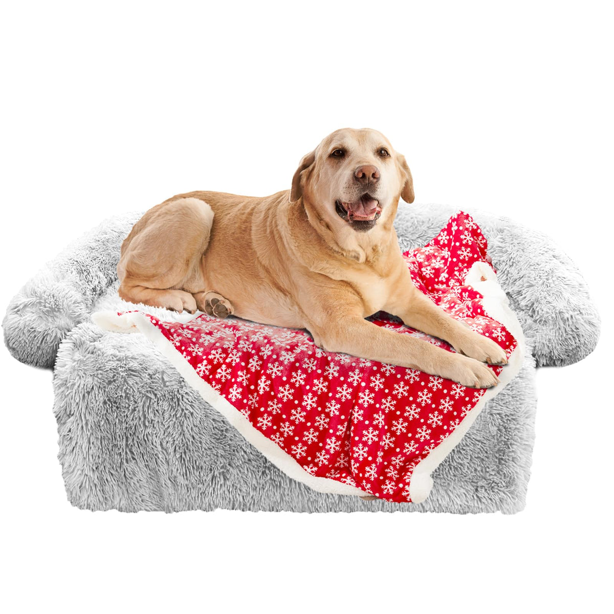 GGIB calming dog bed Christmas throw — cozy festive warmth for pets
