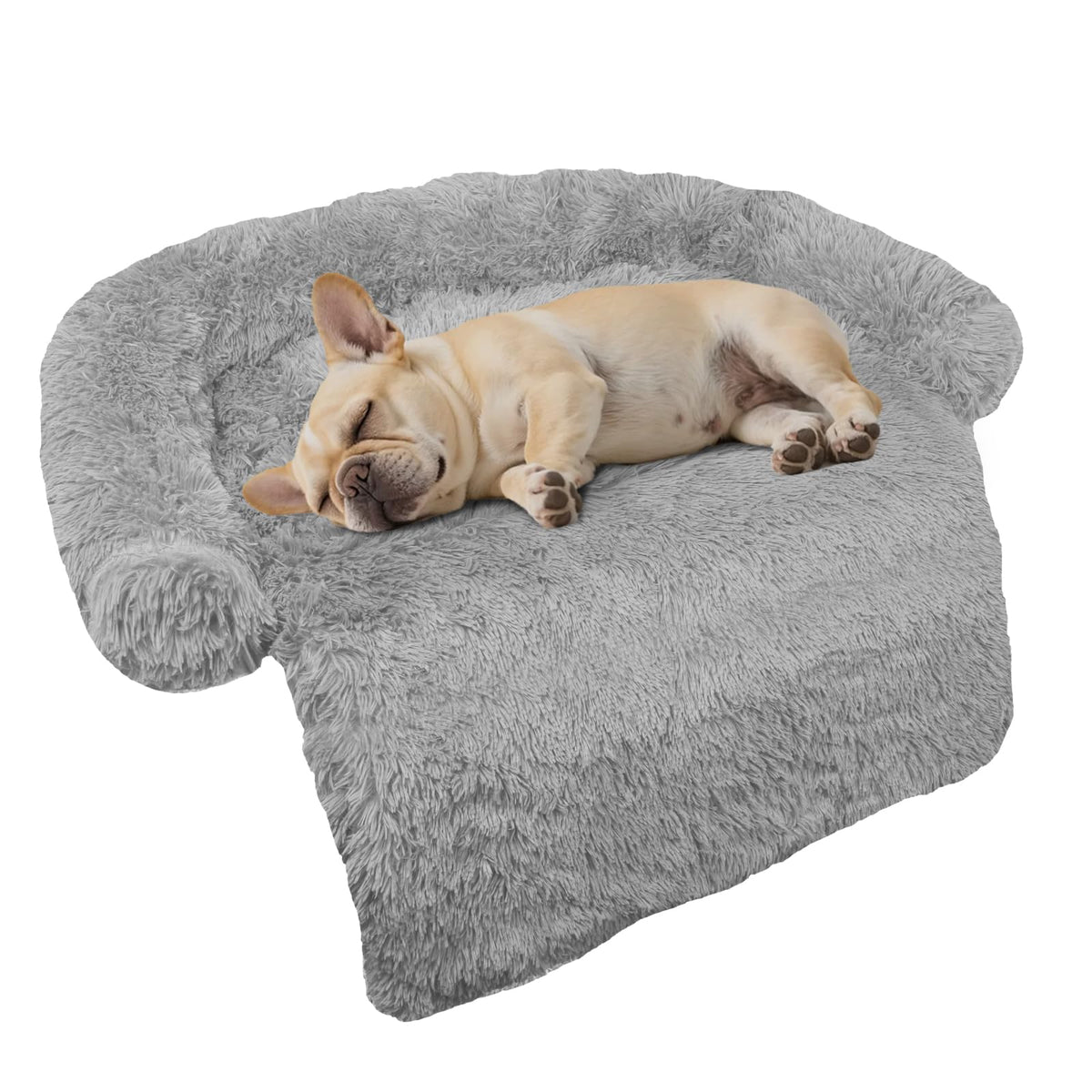 GGIB calming dog bed curve design provides head and neck support for restful sleep