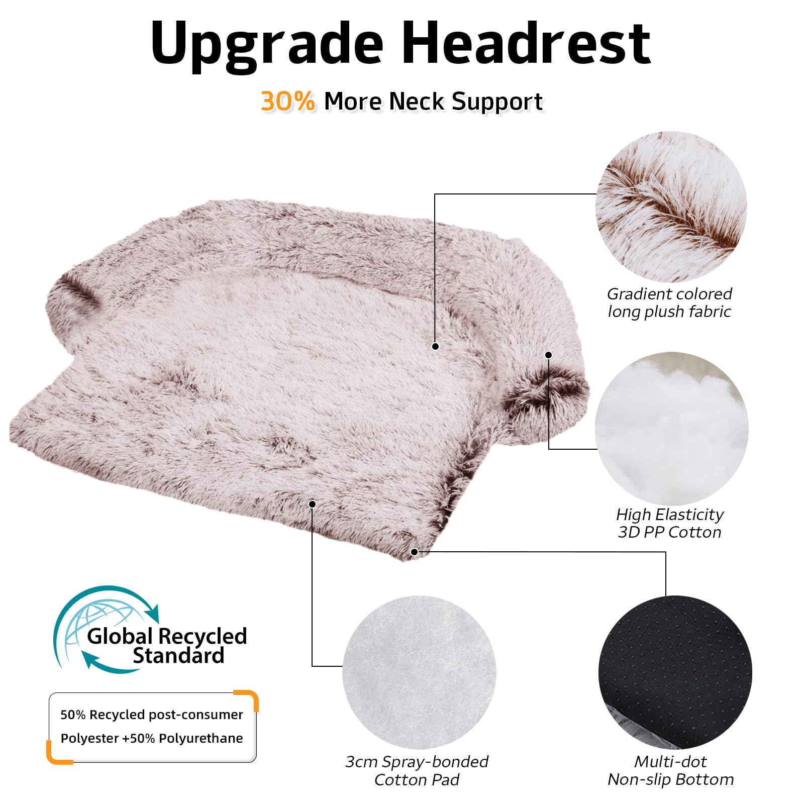 GGIB Calming Dog Bed curved design supports head and neck comfort.