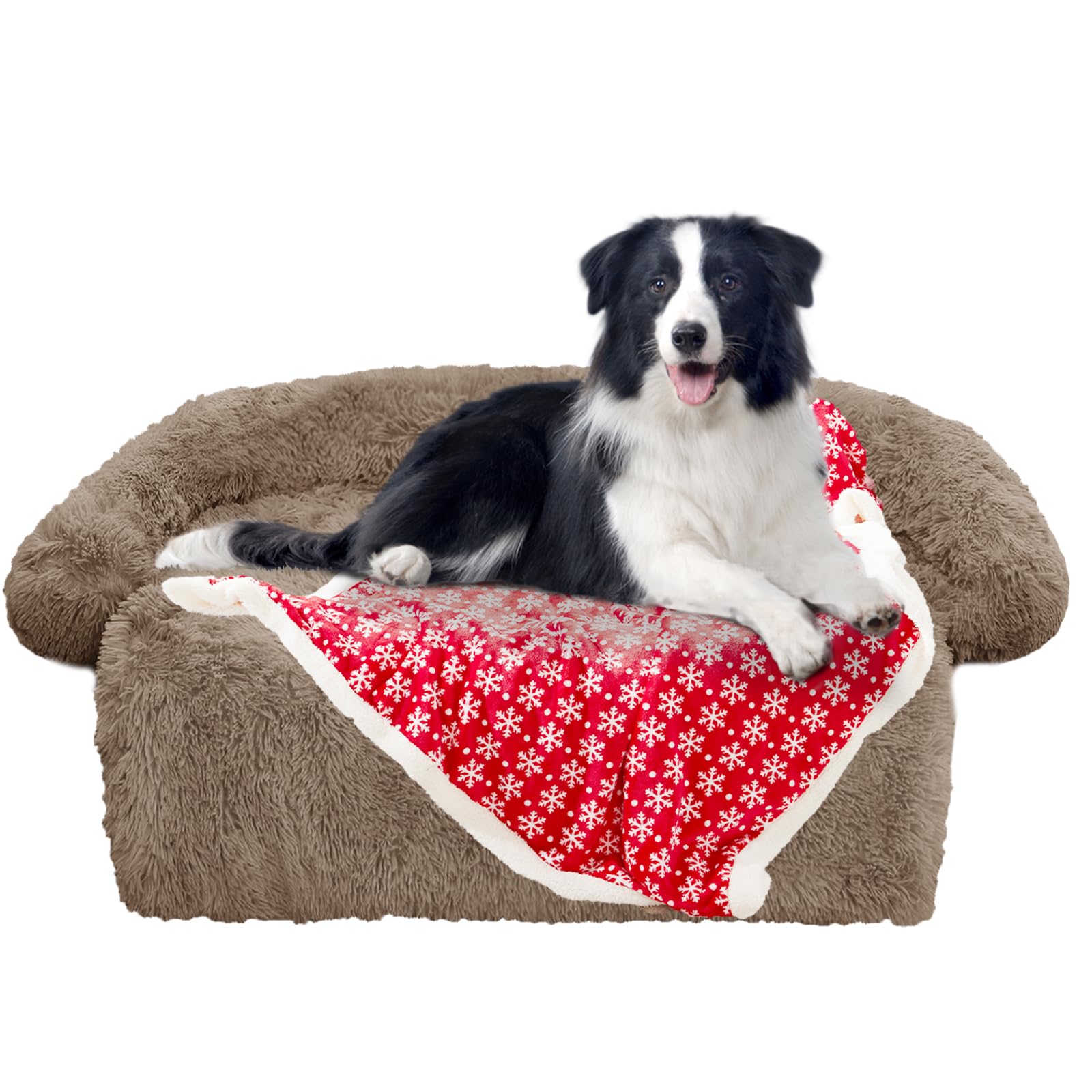 GGIB Calming Dog Bed curved design supports comfy rest and neck comfort.