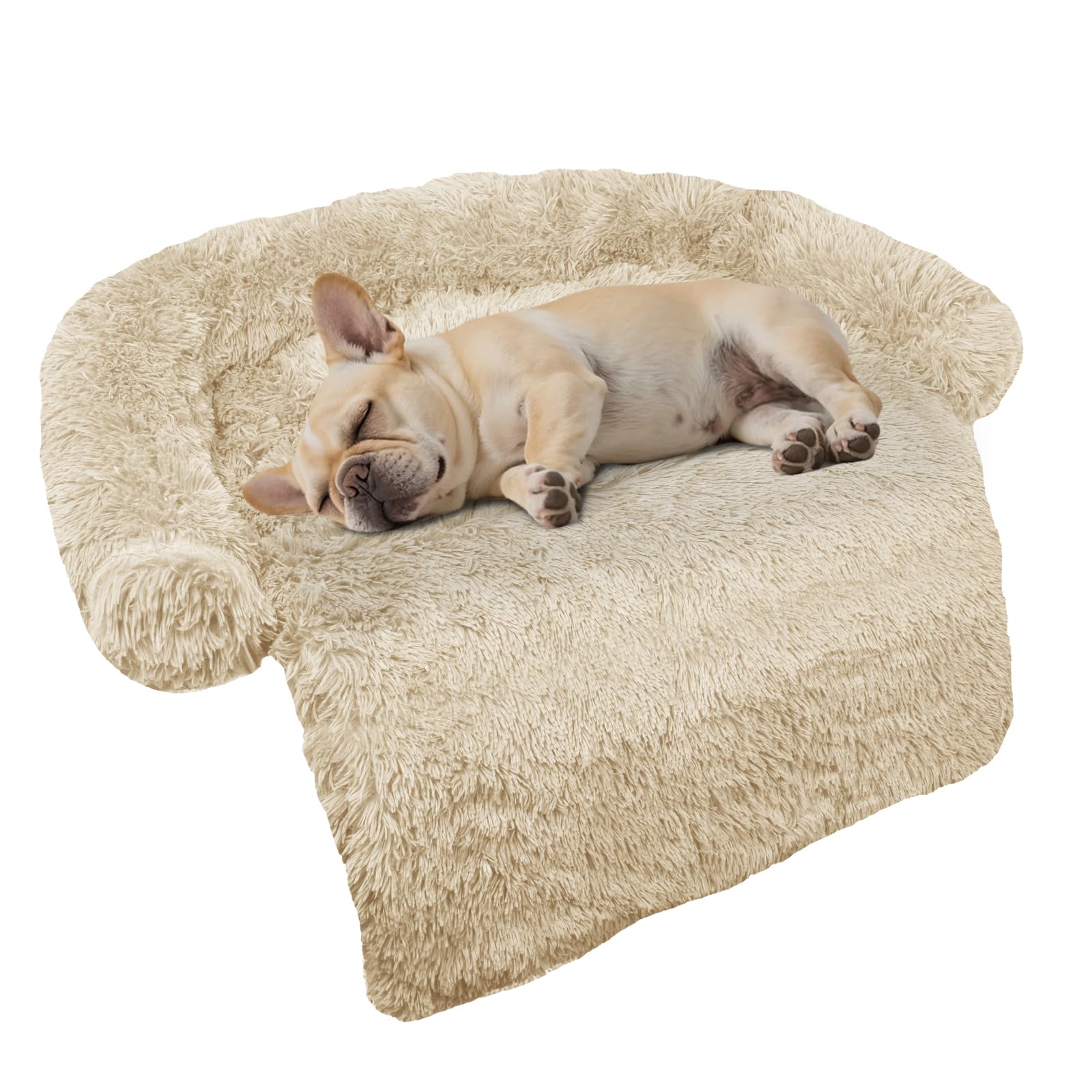 GGIB calming dog bed curved design provides head and neck support for resting
