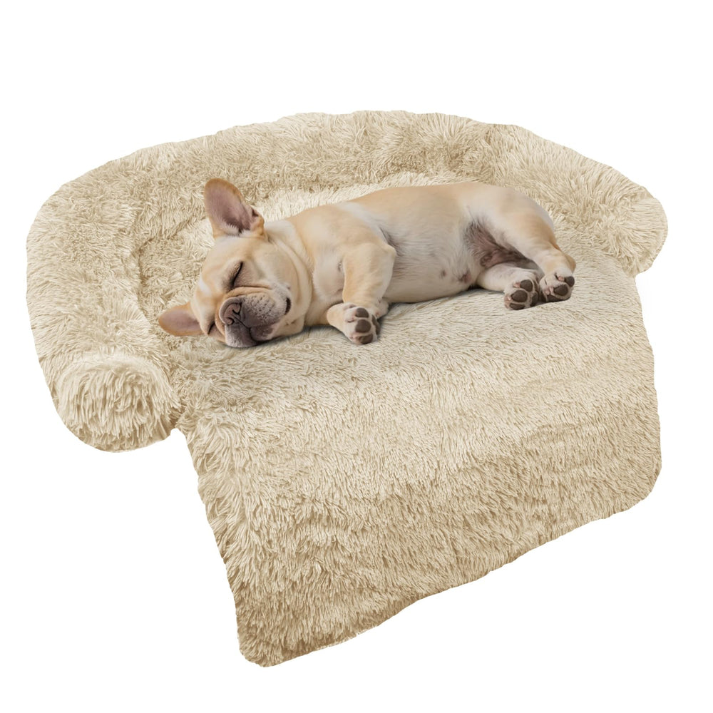 GGIB calming dog bed curved design provides head and neck support for resting
