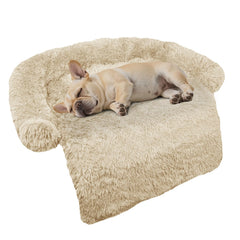 GGIB calming dog bed curved design provides head and neck support for resting