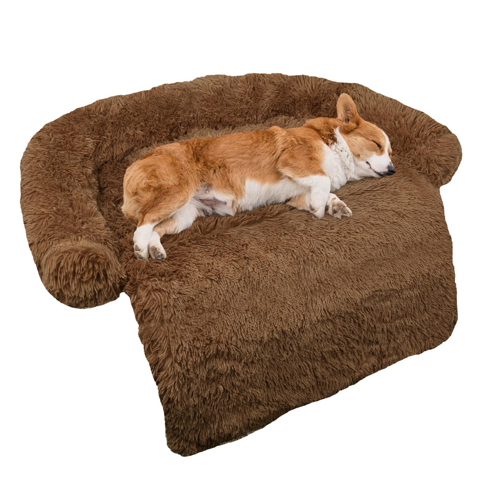 GGIB Calming Dog Bed curved design supports cozy lounging with head and neck relief.