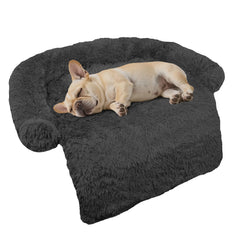 GGIB calming dog bed curved design provides head and neck support for restful naps.