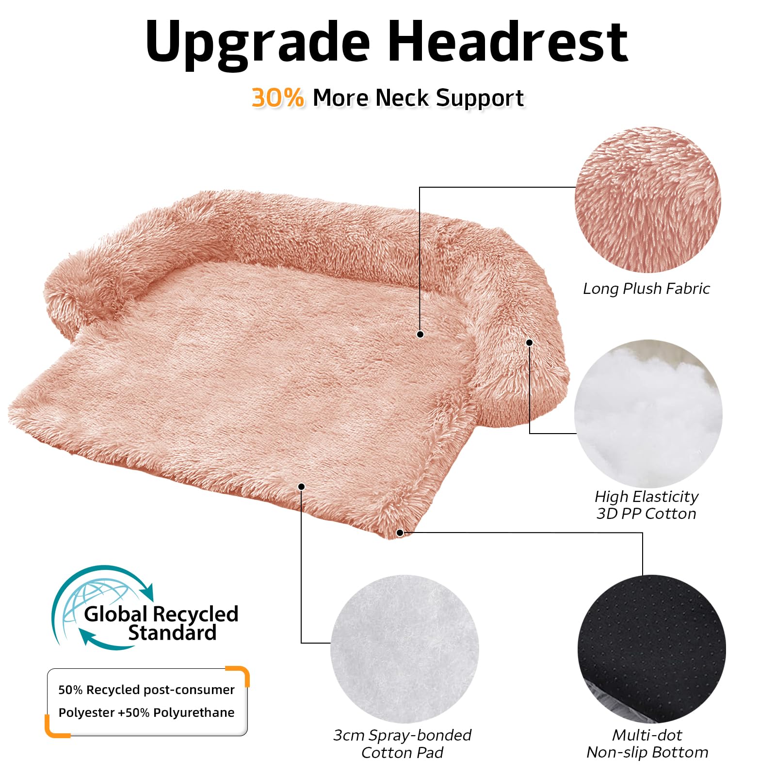 GGIB Calming Dog Bed curved design with raised edges for head support