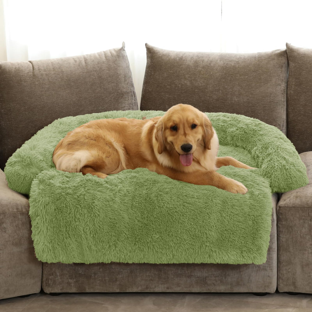GGIB Calming Dog Bed curved-design plush surface for head and neck support.