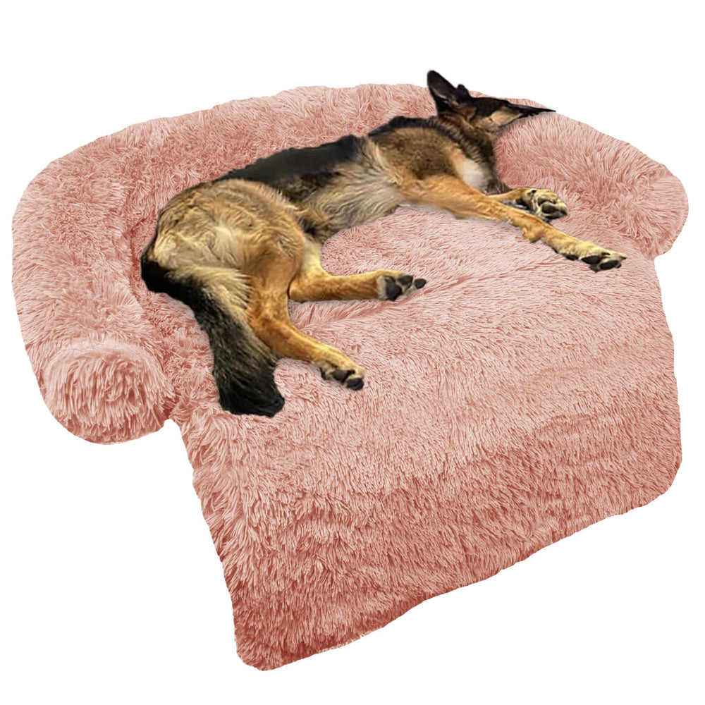 GGIB calming dog bed curved design supports head and neck during naps.