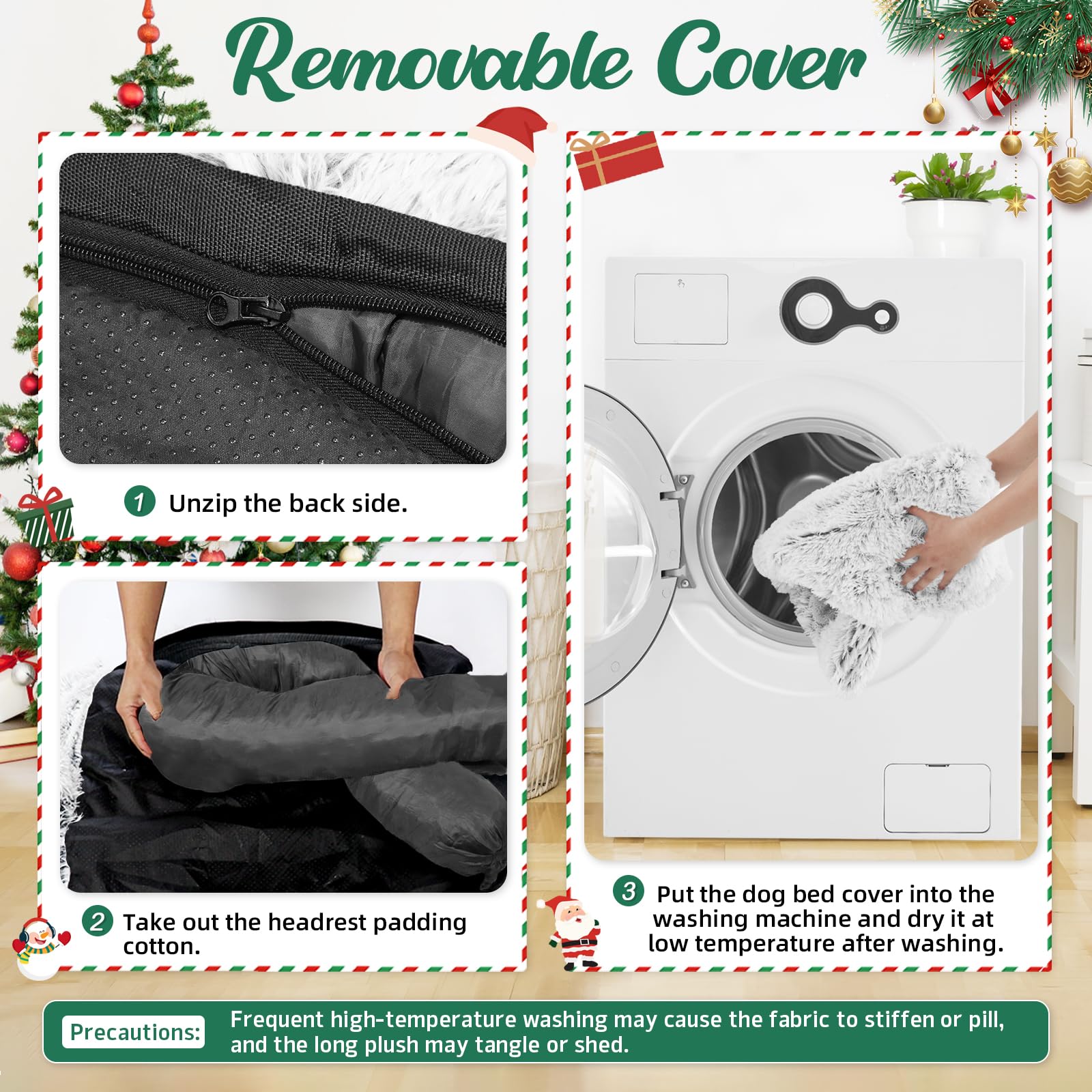 GGIB calming dog bed easy-care zipper enables quick cleaning and maintenance.