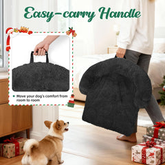 GGIB calming dog bed raised edges provide comfortable head and neck support