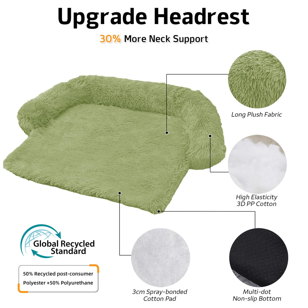 GGIB Calming Dog Bed front closeup highlighting plush surface and warm texture.
