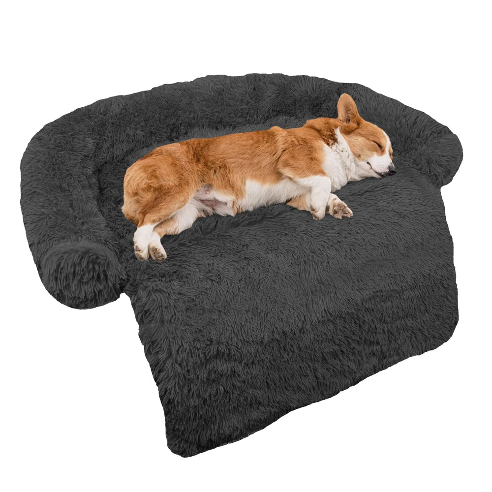 GGIB calming dog bed medium 41x37 curved design supports comfortable naps.