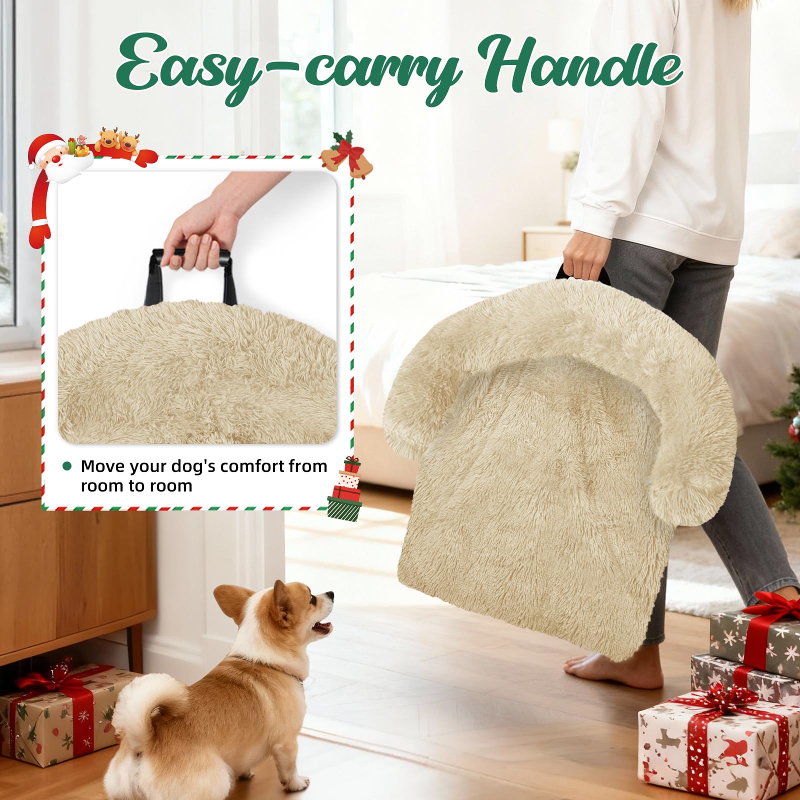 GGIB Calming Dog Bed non-slip bottom keeps it in place