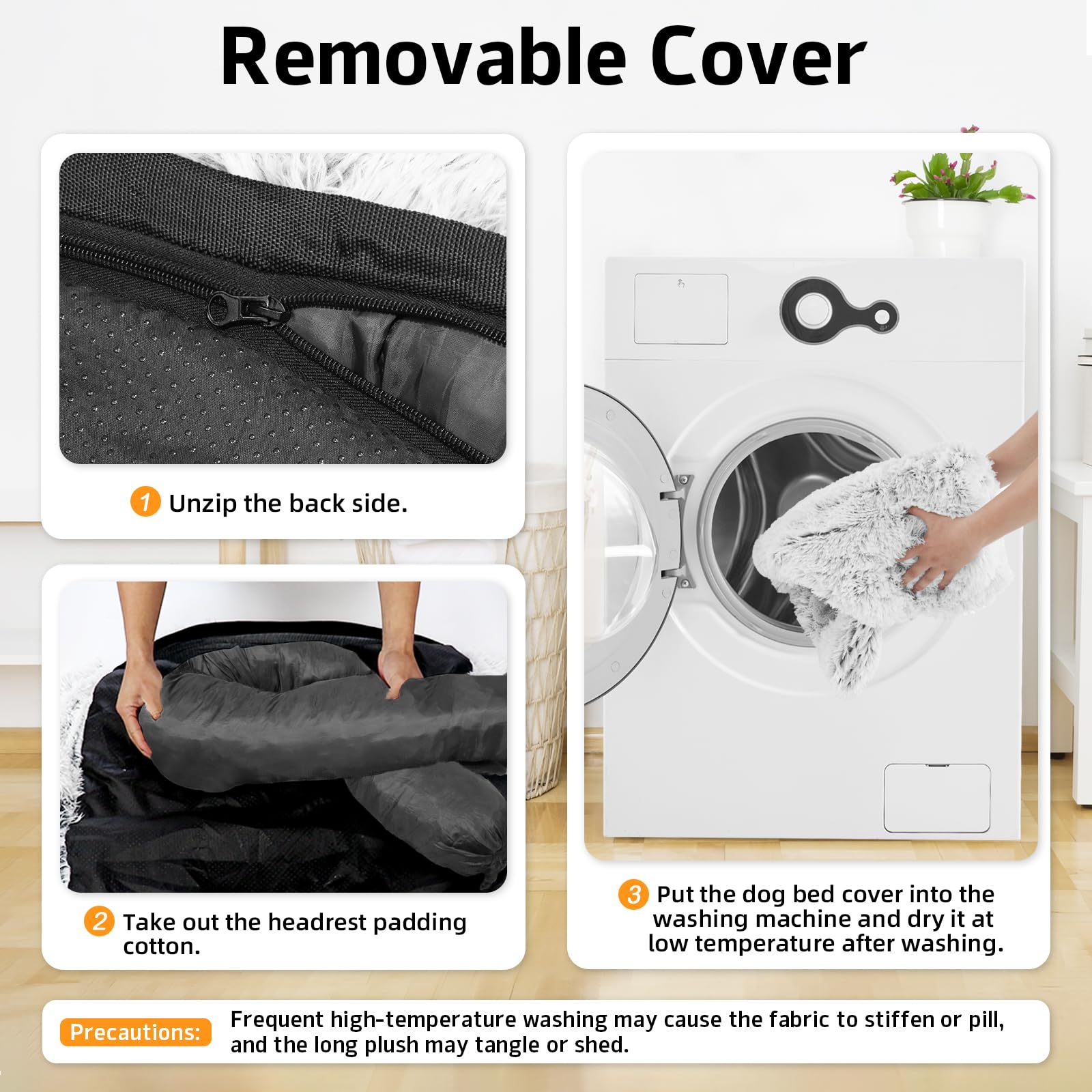 GGIB Calming Dog Bed non-slip bottom keeps it in place on furniture.