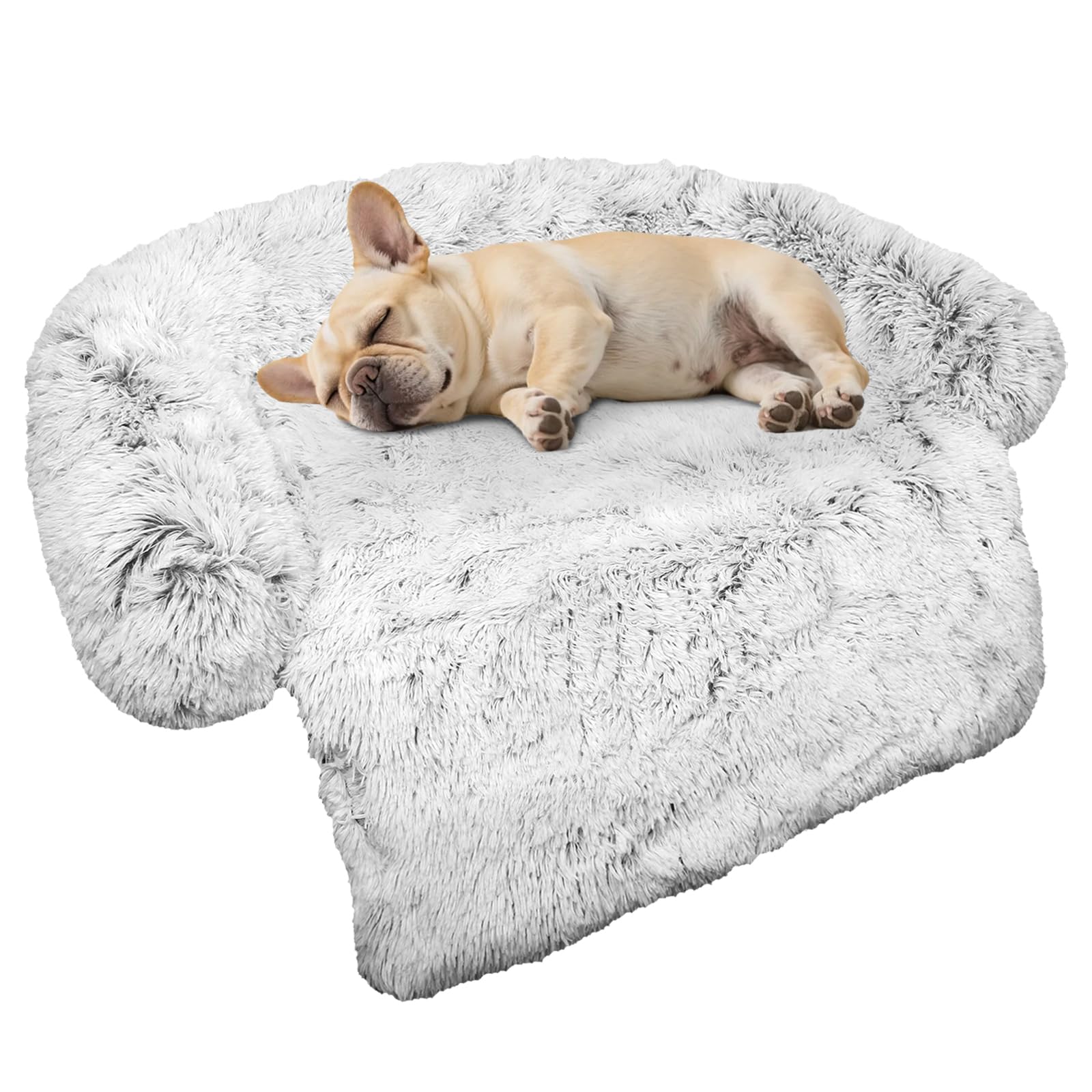 GGIB Calming Dog Bed plush fabric closeup shows cozy texture for relaxing naps