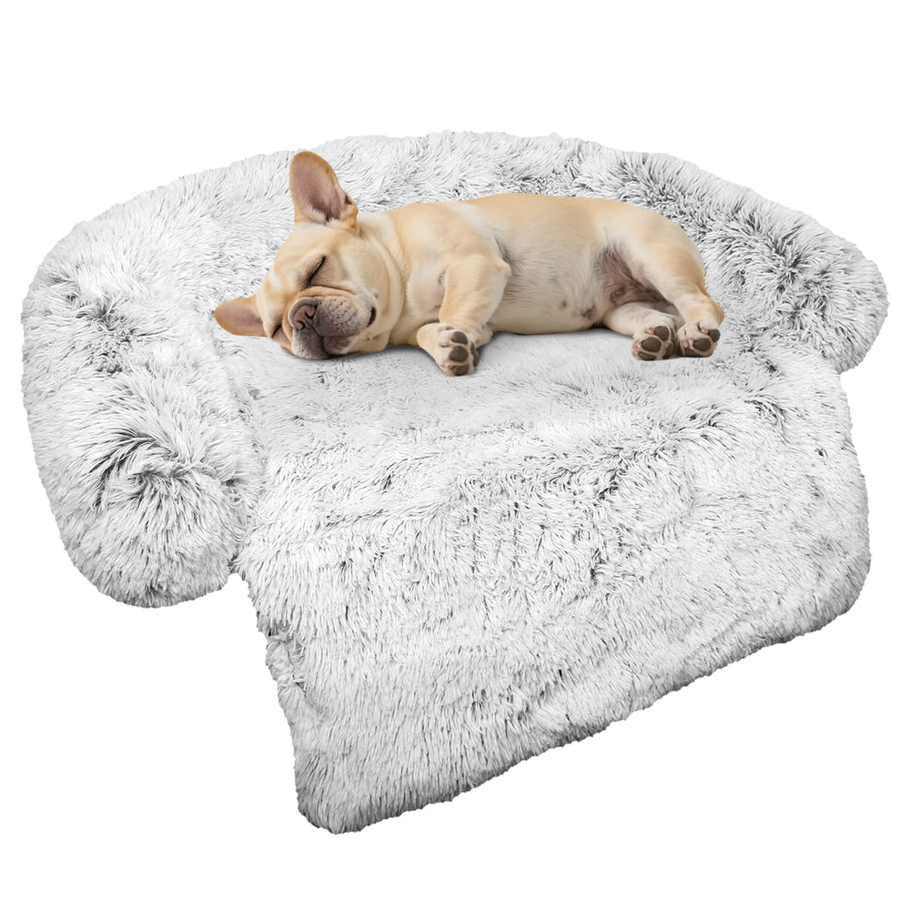 GGIB Calming Dog Bed plush fabric closeup shows cozy texture for relaxing naps