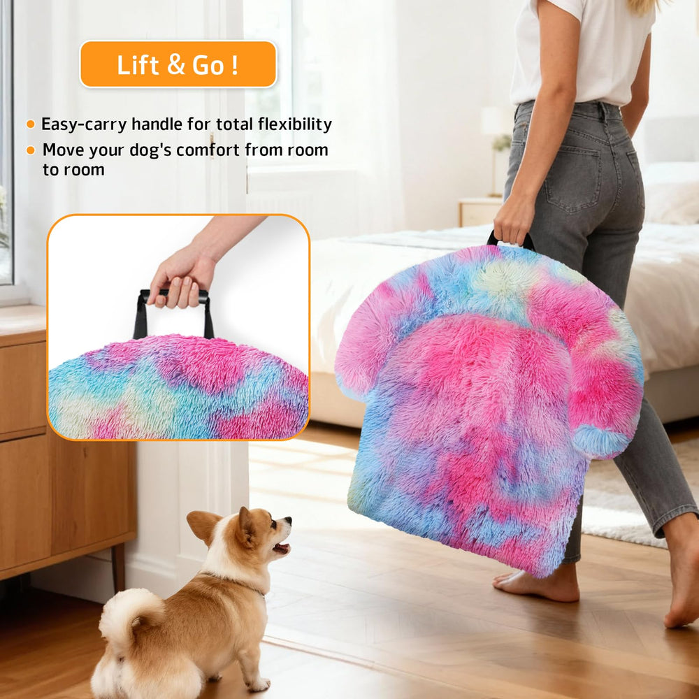 GGIB Calming Dog Bed plush fabric conveys soft warm comfort